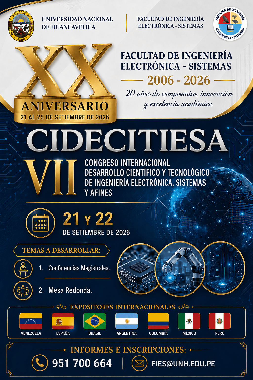 XX ANIVERSARIO DE LA FACULTAD DE ELECTRÓNICA - SISTEMAS