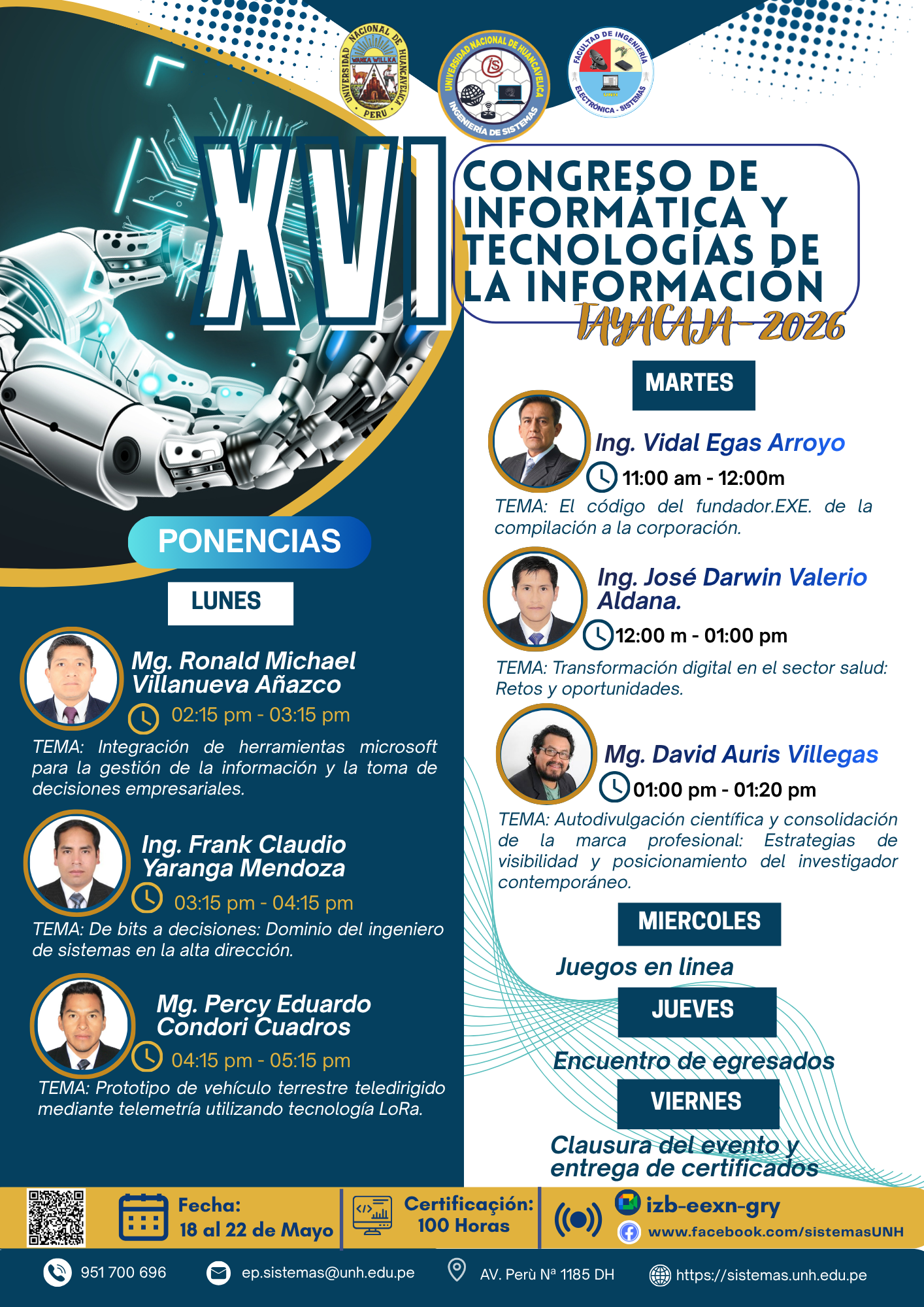 "XVI CONGRESO DE INFORMÁTICA Y TECNOLOGÍAS DE LA INFORMACIÓN TAYACAJA 2026"